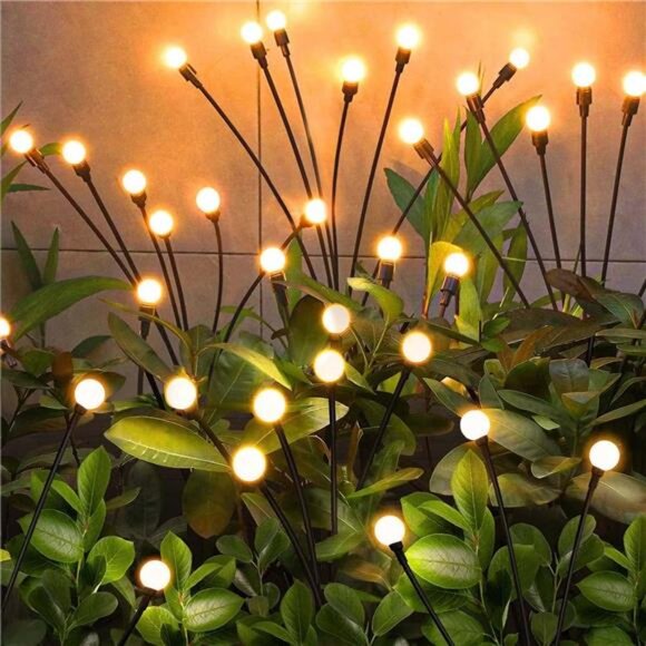 Solar Garden Lights Outdoor, 4 Pack 32LED Swaying Light Waterproof Solar Lights - Picture 1 of 14